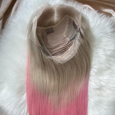 NHA Pink Ombre Bob Lace Wig