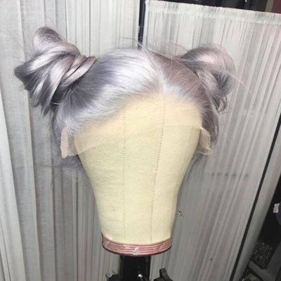 Silver Platinum Lace Front Wig Straight Bob