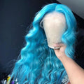 NHA Sky Blue Loose Wavy Lace Front Wig