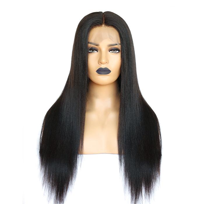 Yaki Straight Black Long Straight Full Lace Wig Human Hair