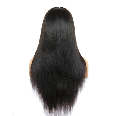 Yaki Straight Black Long Straight Full Lace Wig Human Hair
