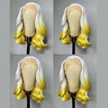 NHA White Yellow Ombre Lace Front Wig