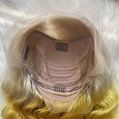 NHA Light Yellow Blonde Ombre Lace Front Wig