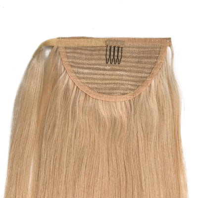 NHA Ash Blonde Human Hair Silky Straight Ponytail