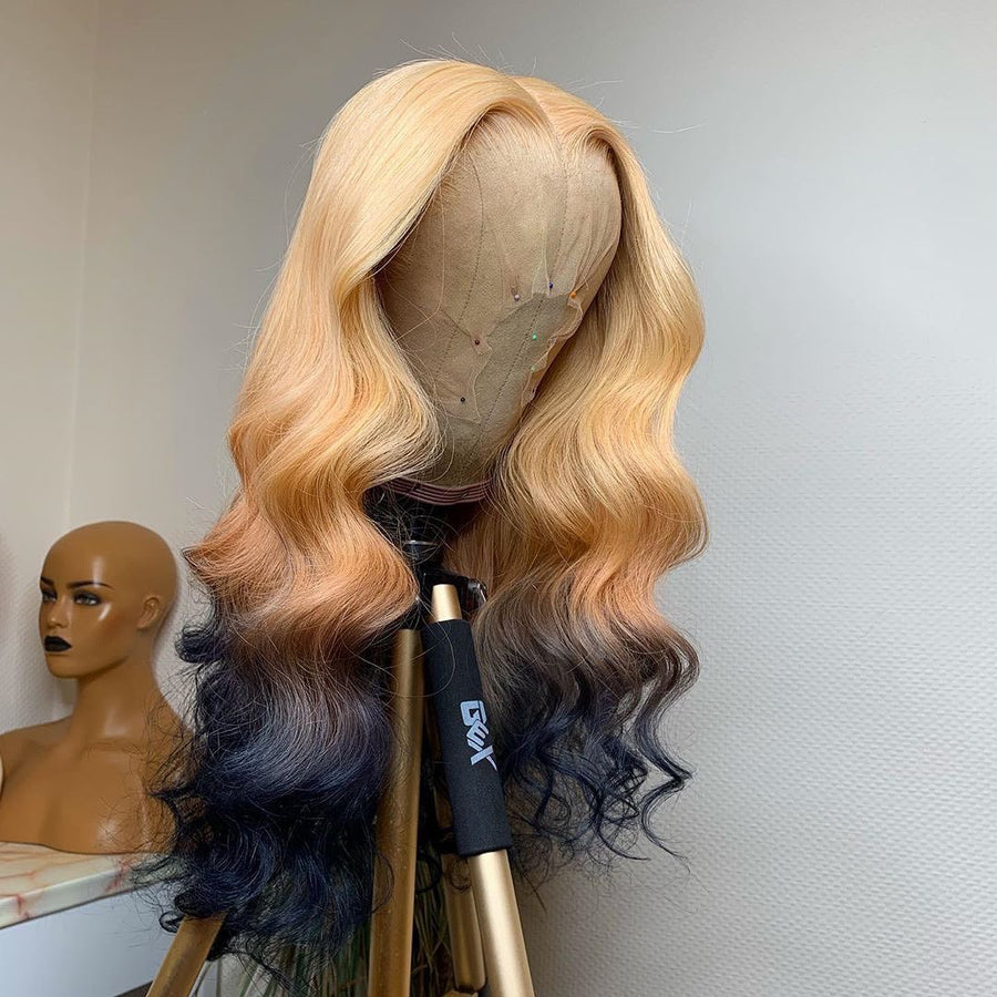NHA Blonde Body Wave Wig With Darker End Ombre Color