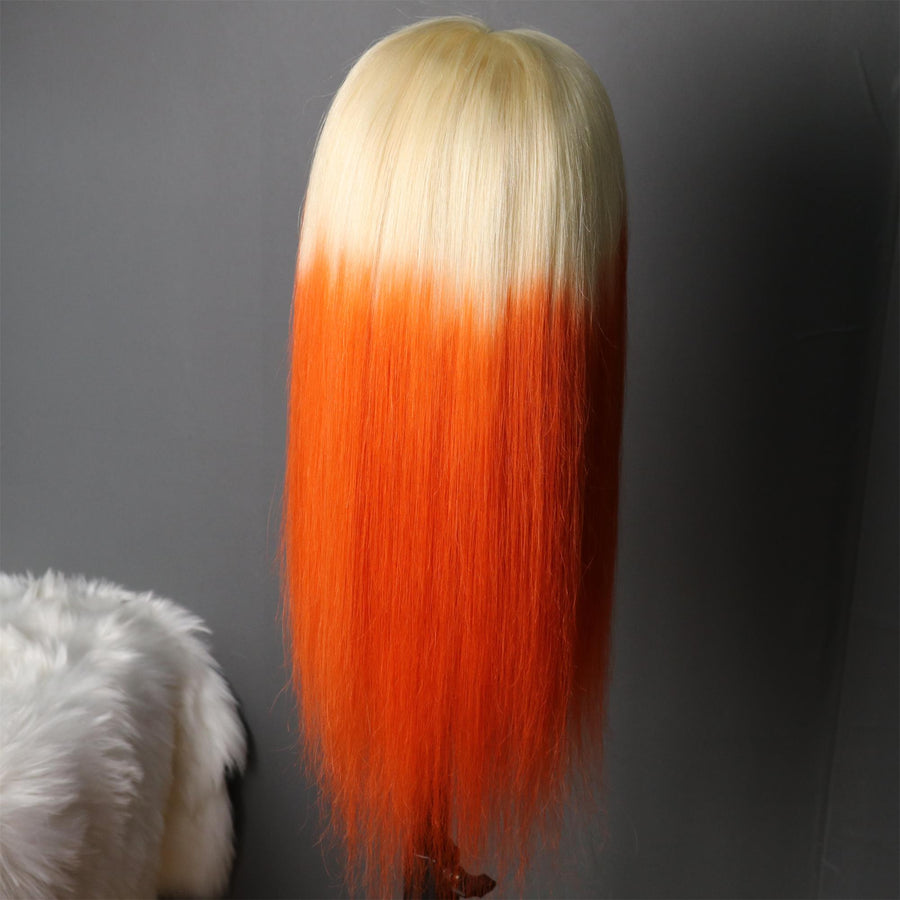 NHA Straight Blonde Orange Ombre Lace Frontal Wig