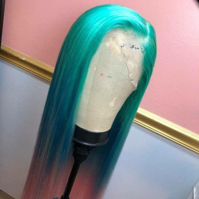 NHA Blue Pink Straight Lace Wig