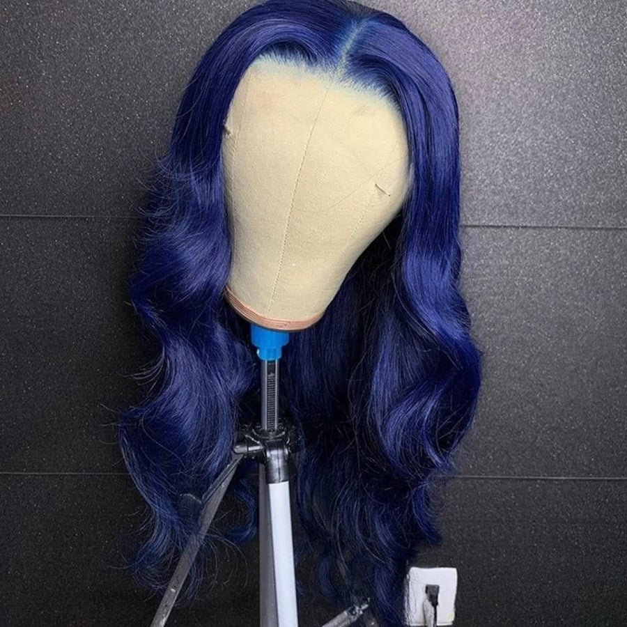 NHA Dark Blue Wavy Lace Wig
