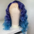 NHA Blue Ombre Loose Wave Lace Wig