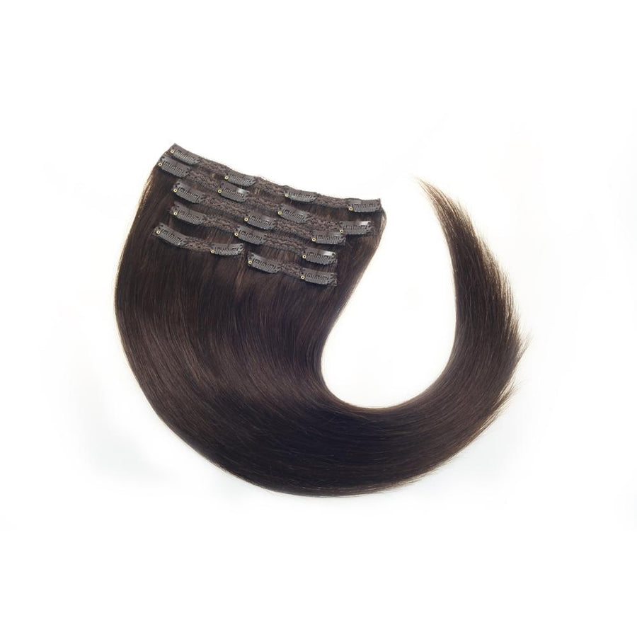 NHA Dark Brown Straight Clip in Human Hair Extension