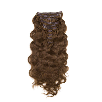 NHA Dark Brown #4 Clip in Human Hair Extension Natural Wavy