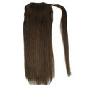 Brown Human Hair Silky Straight Ponytail Extension