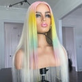 NHA Rainbow Highlight Straight Lace Front Wig