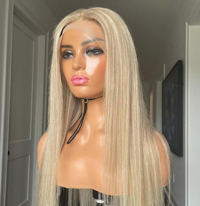 NHA Blonde Highlight Straight Lace Front Wig
