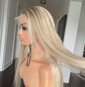 NHA Blonde Highlight Straight Lace Front Wig