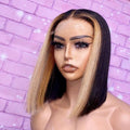 NHA Black Blonde Bob Lace Front Wig