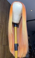 NHA Light Orange Ombre Straight Lace Front Wig