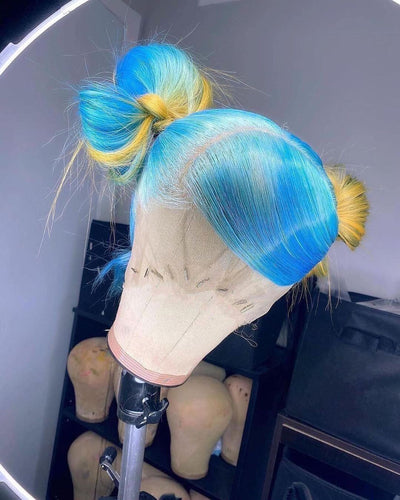 NHA Blue Ombre Straight Lace Front Wig