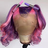 NHA Pink Iris Color Highlight Body Wave Lace Front Wig