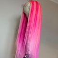 NHA Hot Pink Highlight Straight Lace Front Wig