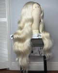 NHA Silver Blonde Long Wavy Lace Front Wig