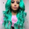 Parakeet Green Color Human Hair Lace Front Wig