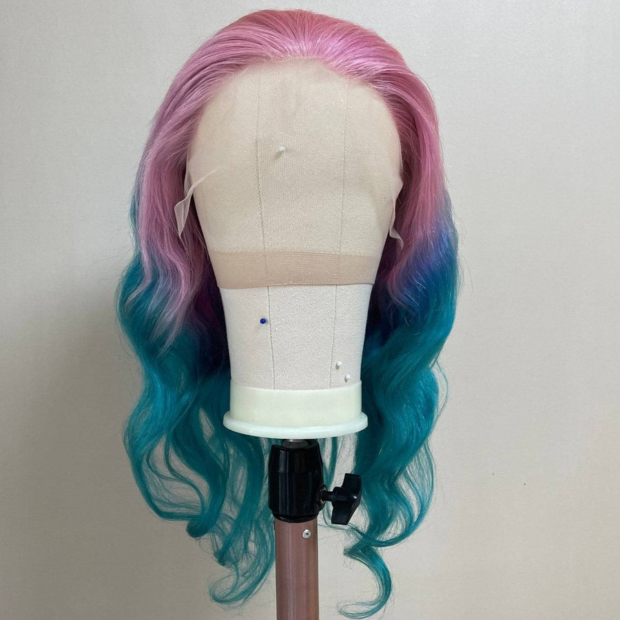 Taffy Cerulean Color  Ombre Wavy Lace Front Wig