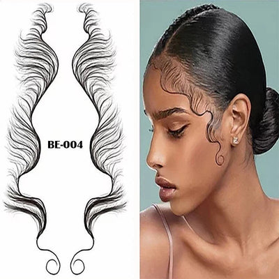 NHA 4 Styles Baby Hair Edge Tattoo Sticker