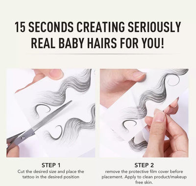 NHA 4 Styles Baby Hair Edge Tattoo Sticker