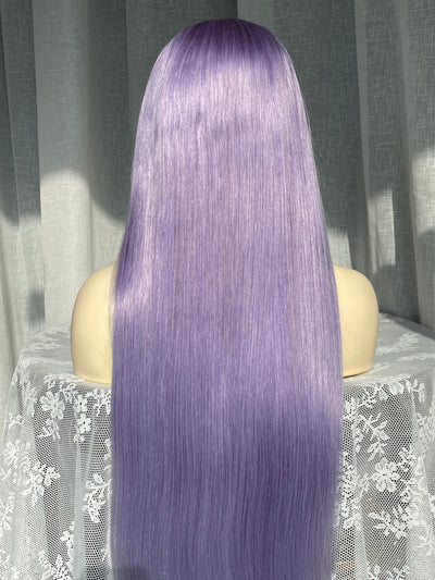 Purple Highlight Straight Lace Front Wig