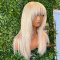 NHA White Blonde Straight Wig with Bang