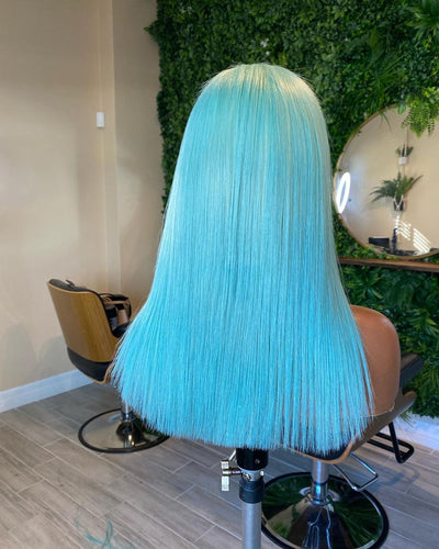 NHA Arctic Blue Straight Wig with Bang
