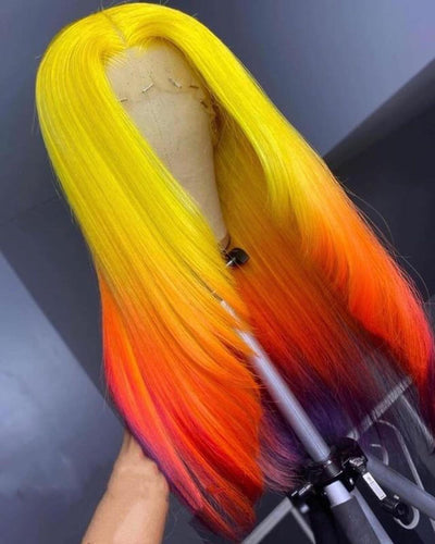 Fire Orange Ombre Hair Lace Front Wig