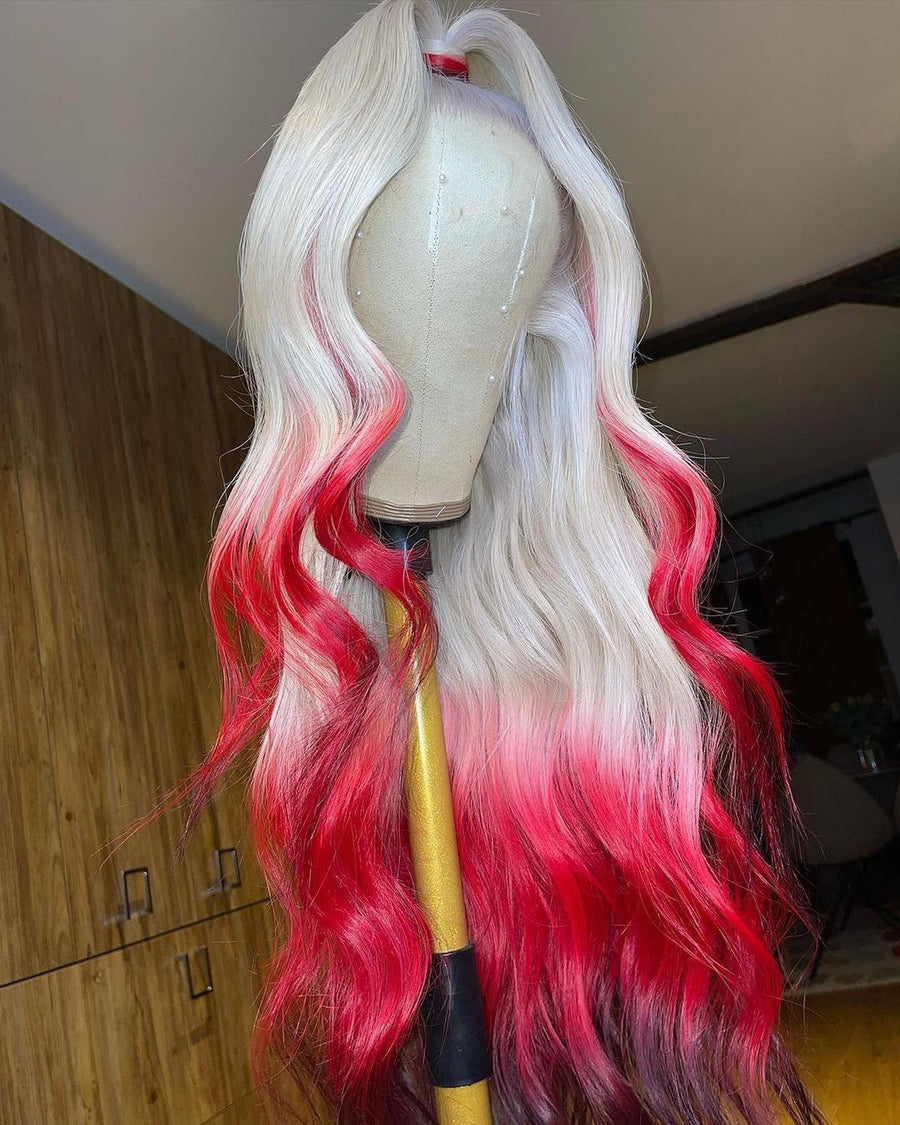 Red Ombre Hair Lace Front Wig