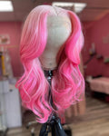 Pink Highlight Hair Lace Front Wig