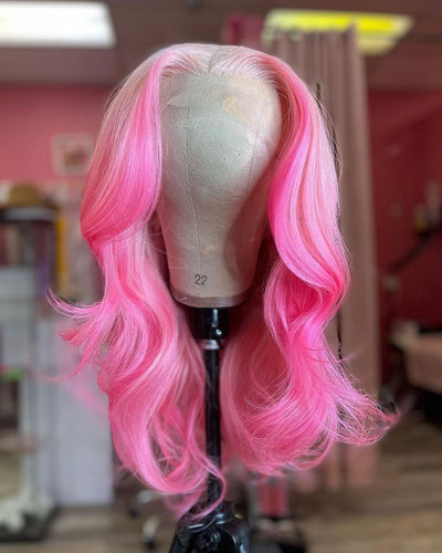 Pink Highlight Hair Lace Front Wig