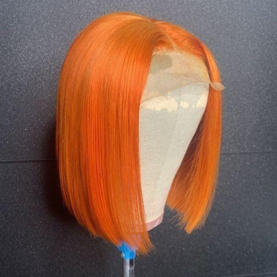 NHA Orange Color Straight Style Lace Front Bob Wig