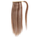 NHA Remy Human Hair Silky Straight Ponytail with  Brown and Blonde Highlight