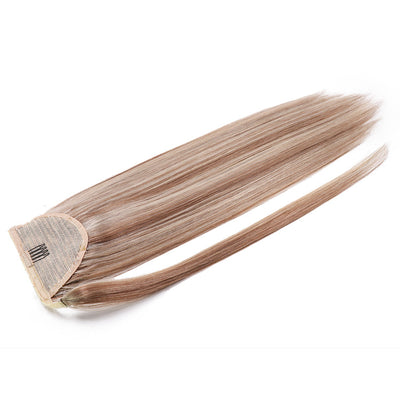 NHA Remy Human Hair Silky Straight Ponytail with  Brown and Blonde Highlight