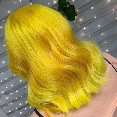 NHA Bright Yellow Short BOB Wig 14INCH